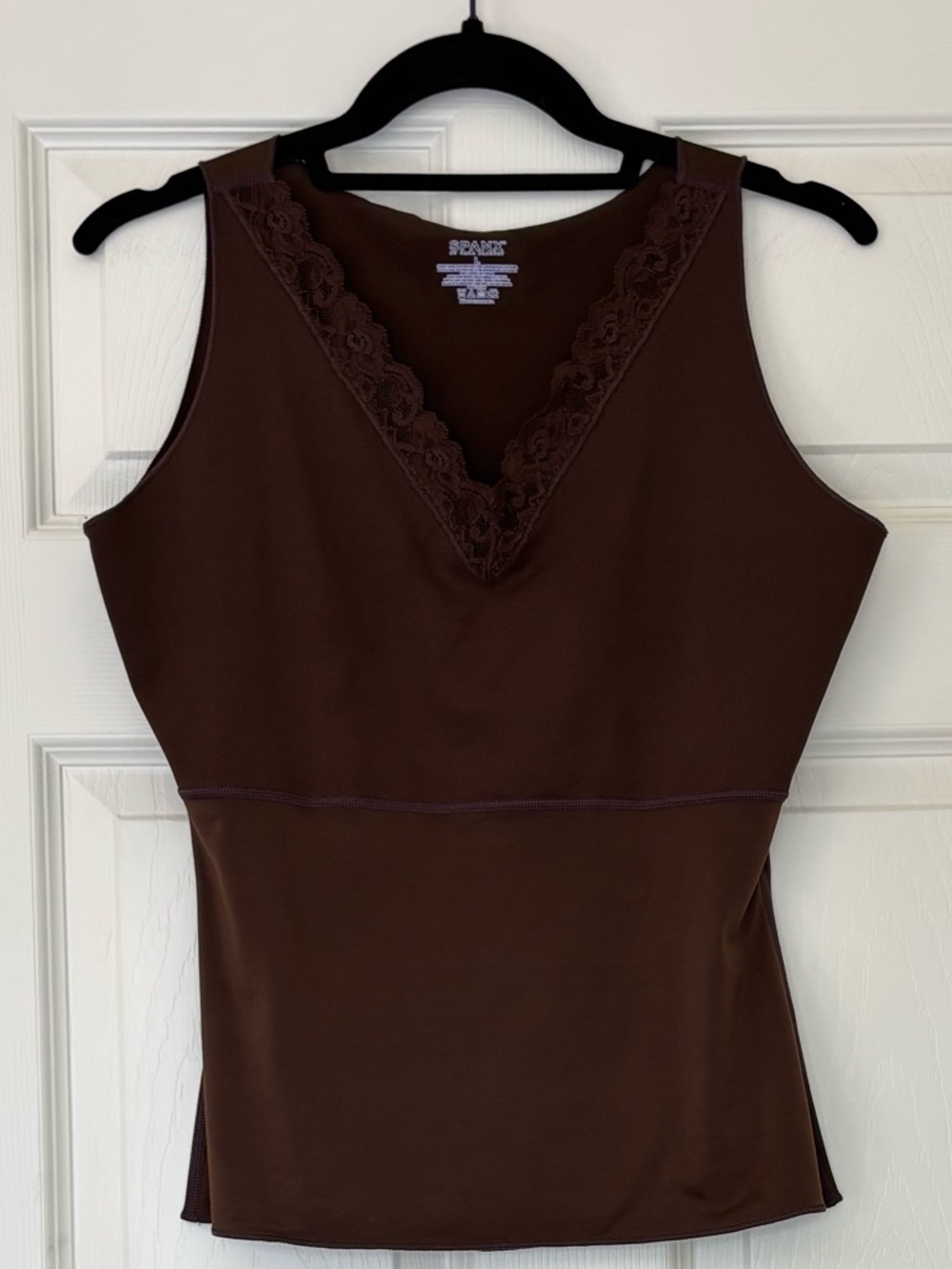 SPANX Hide and Seek Lace Trim V Neck Camisole Tank Top